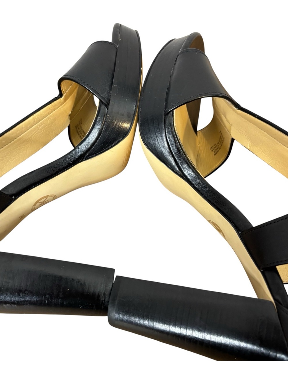 Michael Kors Berkley Leather Platform Heels Sandal Black Women's US sizes 8M - Picture 6 of 7